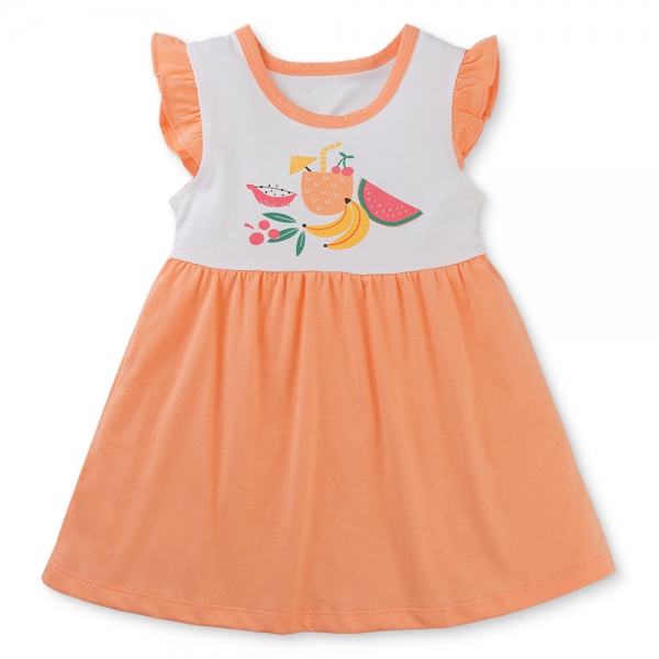 Đầm bé gái Animo Easy TX0525036 (1-4Y,Trắng-cam sữa,NN02)