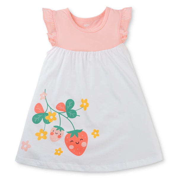 Đầm bé gái Animo Easy TX0425067 (1-4Y,Hồng-trắng,NN02)