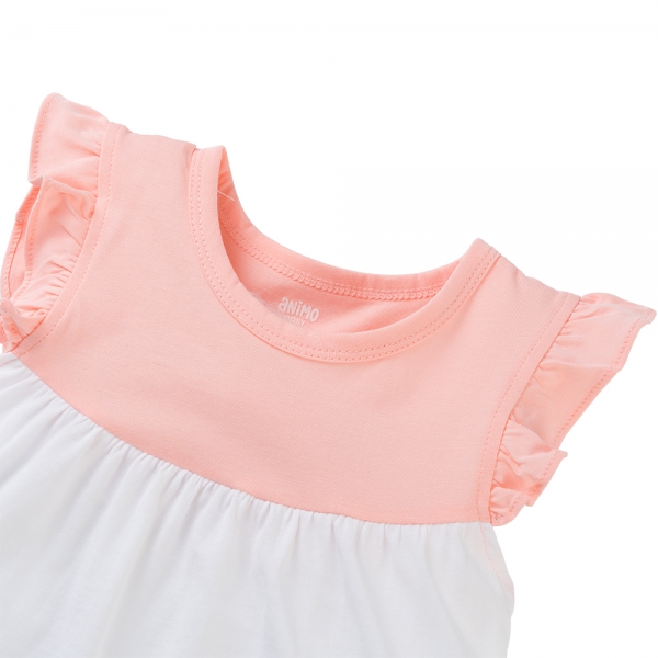 Đầm bé gái Animo Easy TX0425067 (1-4Y,Hồng-trắng,NN02)
