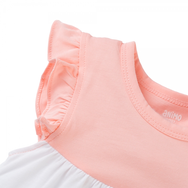 Đầm bé gái Animo Easy TX0425067 (1-4Y,Hồng-trắng,NN02)