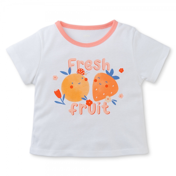 Bộ bé gái ngắn Animo Easy LU0425045 (1-4Y,Trắng-đào,TT02)