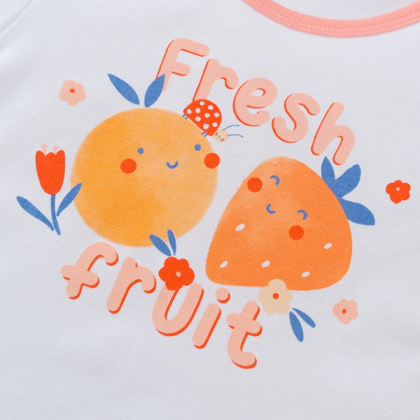 Bộ bé gái ngắn Animo Easy LU0425045 (1-4Y,Trắng-đào,TT02)