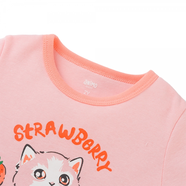 Áo bé gái Animo Easy LU0425043 (1-4Y,Hồng,TT02)