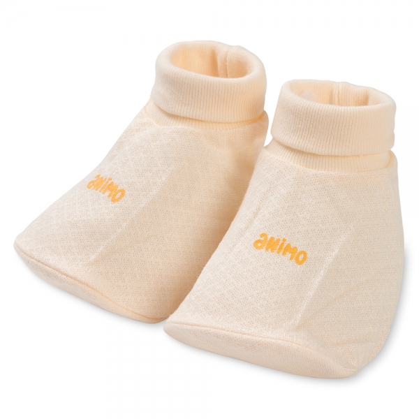 Set 6 bao tay chân sơ sinh Animo BA0425078 (NB, Trắng-vàng-cam)