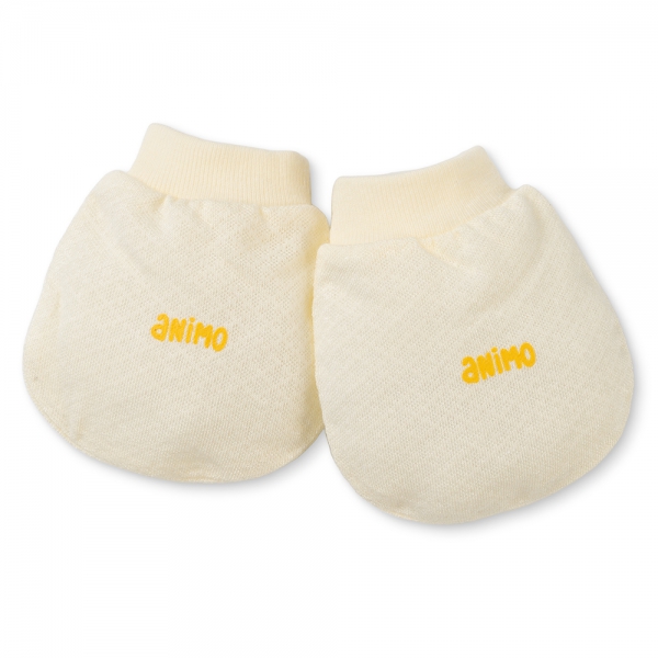 Set 6 bao tay chân sơ sinh Animo BA0425078 (NB, Trắng-vàng-cam)