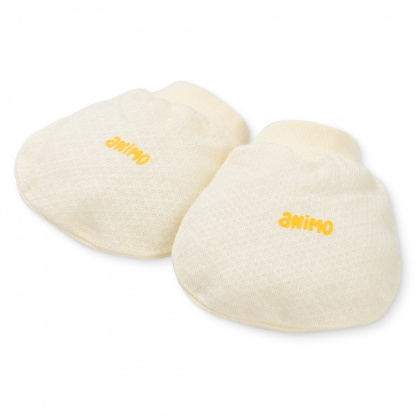 Set 6 bao tay chân sơ sinh Animo BA0425078 (NB, Trắng-vàng-cam)