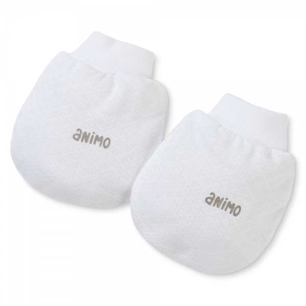 Set 6 bao tay chân sơ sinh Animo BA0425078 (NB, Trắng-vàng-cam)