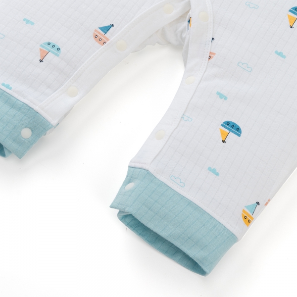 Set 2 bodysuit rayon chống muỗi dài Animo VD0425036 (0-12M,Xanh-trắng,TT06)