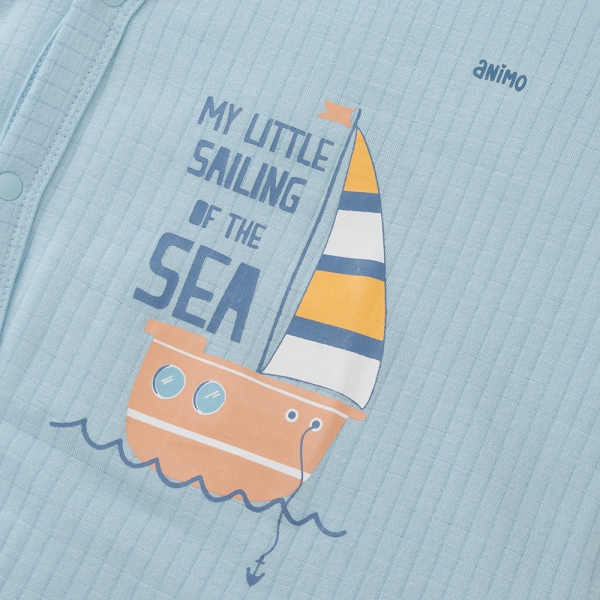 Set 2 bodysuit rayon chống muỗi dài Animo VD0425036 (0-12M,Xanh-trắng,TT06)