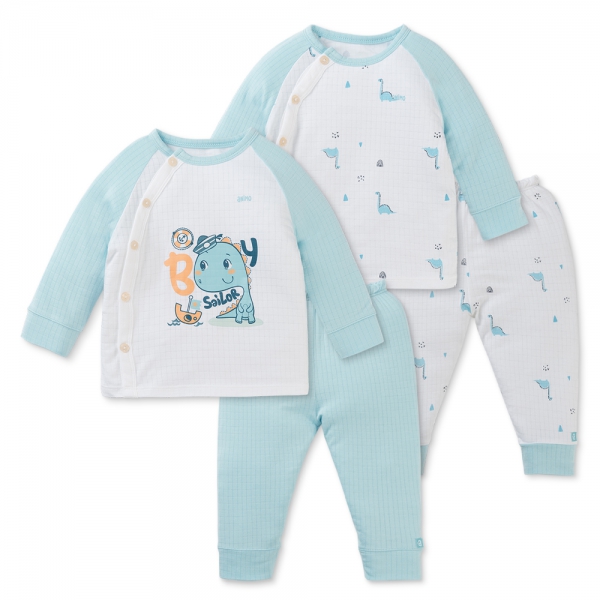 Set 2 bộ rayon chống muỗi dài Animo VD0425028 (0-24M,Xanh-trắng,TT06)