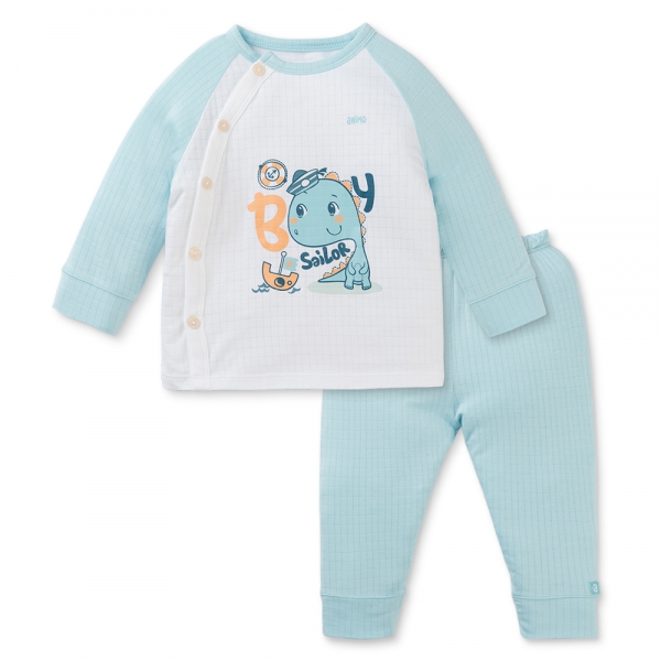 Set 2 bộ rayon chống muỗi dài Animo VD0425028 (0-24M,Xanh-trắng,TT06)