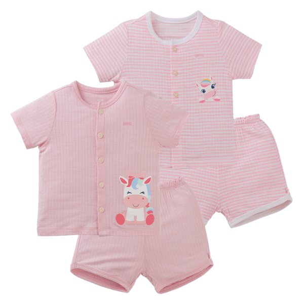 Set 2 bộ rayon chống muỗi ngắn Animo VD0425026 (0-24M,Hồng,NN06)