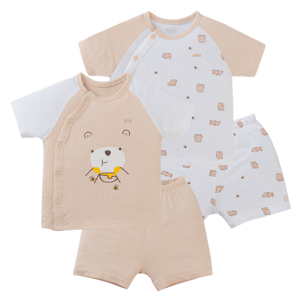 Set 2 bộ rayon chống muỗi ngắn Animo VD0425025 (0-24M,Be-trắng,NN06)