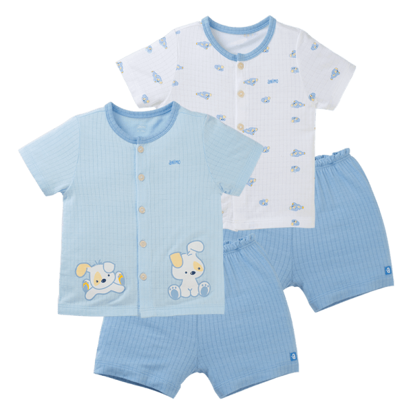 Set 2 bộ rayon chống muỗi ngắn Animo VD0425024 (0-24M,Biển-trắng,TT06)