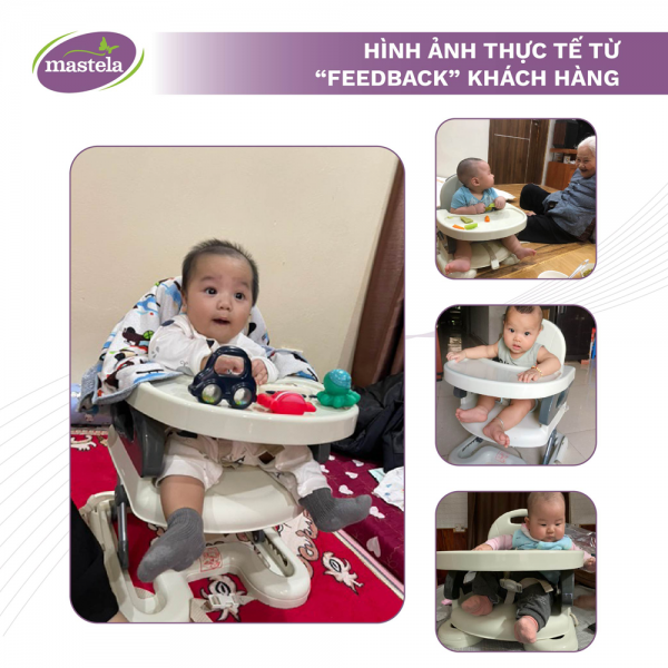 Ghế ăn dặm điều chỉnh độ cao Mastela 7110 (Màu xám)