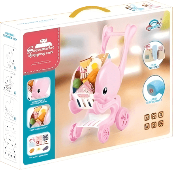 Xe đẩy siêu thị cá heo đáng yêu kèm phụ kiện thực phẩm YN580364 C502