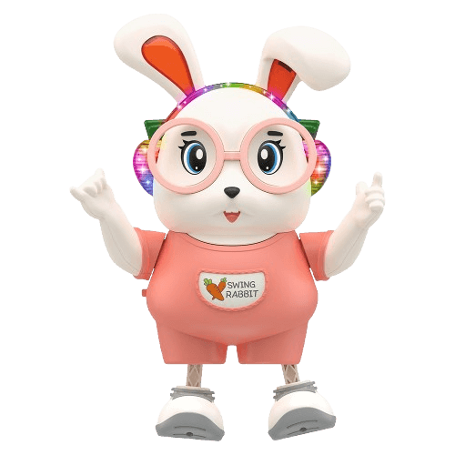 Chú thỏ đeo kính nhảy múa phát nhạc vui nhộn YN620473 C502 (Hồng)