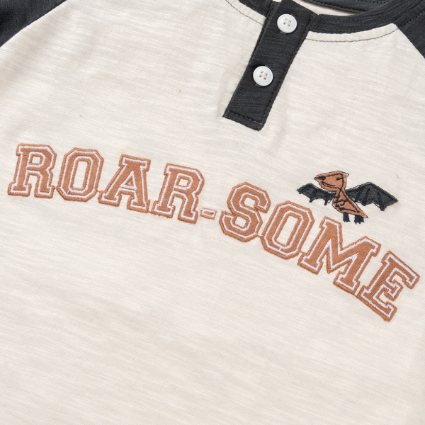 Áo bé trai có trụ BST Khủng long Animo HN1024040 (9M-6Y,Kem xanh)