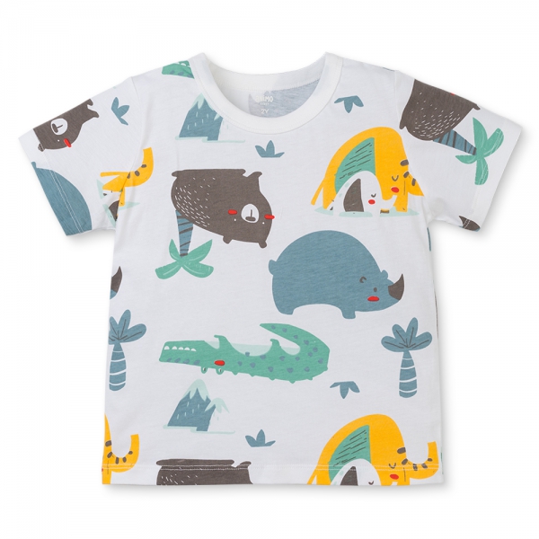 Bộ bé trai ngắn Animo Easy HN0325061 (1-4Y,Trắng-vàng,TT04)