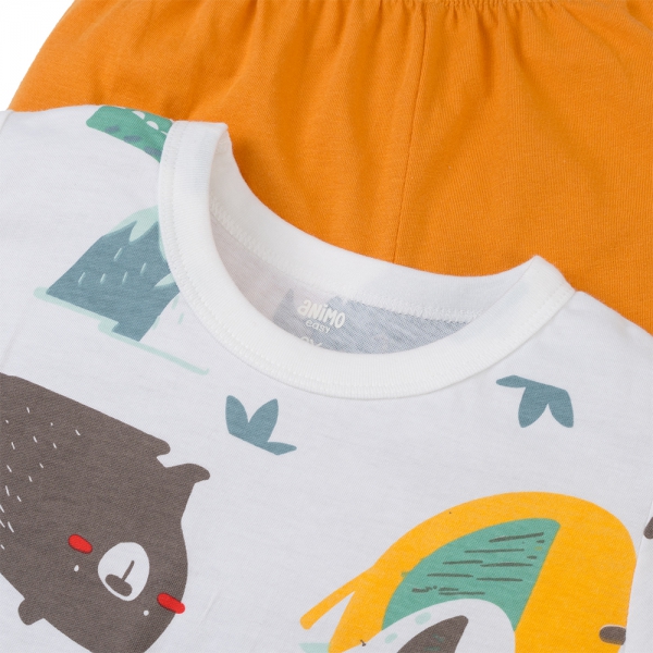 Bộ bé trai ngắn Animo Easy HN0325061 (1-4Y,Trắng-vàng,TT04)