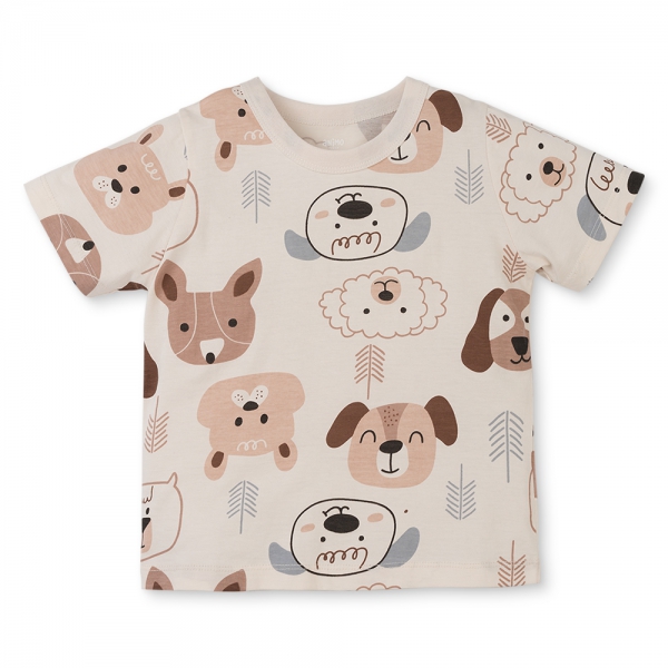 Bộ bé trai ngắn Animo Easy HN0425019 (1-4Y,Kem-nâu,TT04)