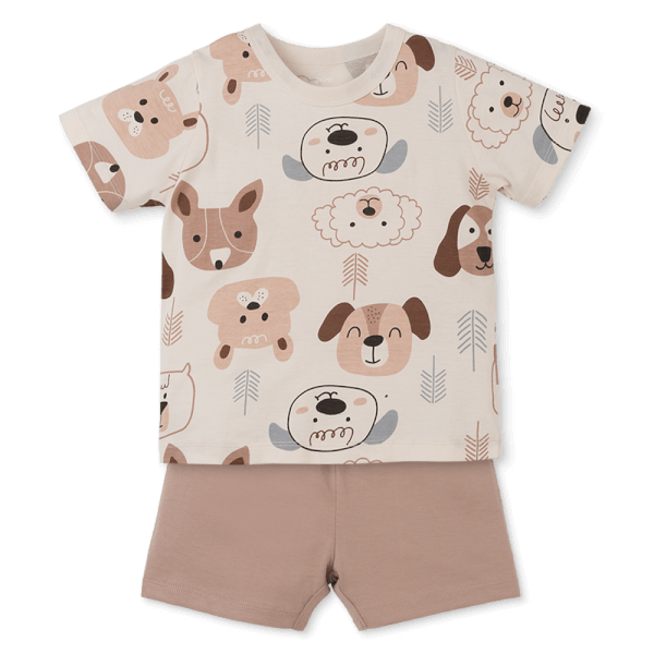 Bộ bé trai ngắn Animo Easy HN0425019 (1-4Y,Kem-nâu,TT04)