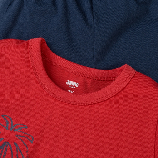 Bộ bé trai ngắn Animo Easy HN0425016 (1-4Y,Đỏ-dương,TT02)