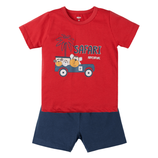 Bộ bé trai ngắn Animo Easy HN0425016 (1-4Y,Đỏ-dương,TT02)