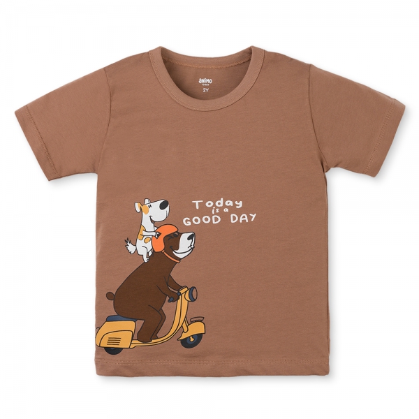 Bộ bé trai ngắn Animo Easy HN0425015 (1-4Y,Nâu-dương,TT02)