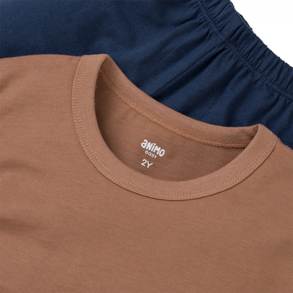 Bộ bé trai ngắn Animo Easy HN0425015 (1-4Y,Nâu-dương,TT02)