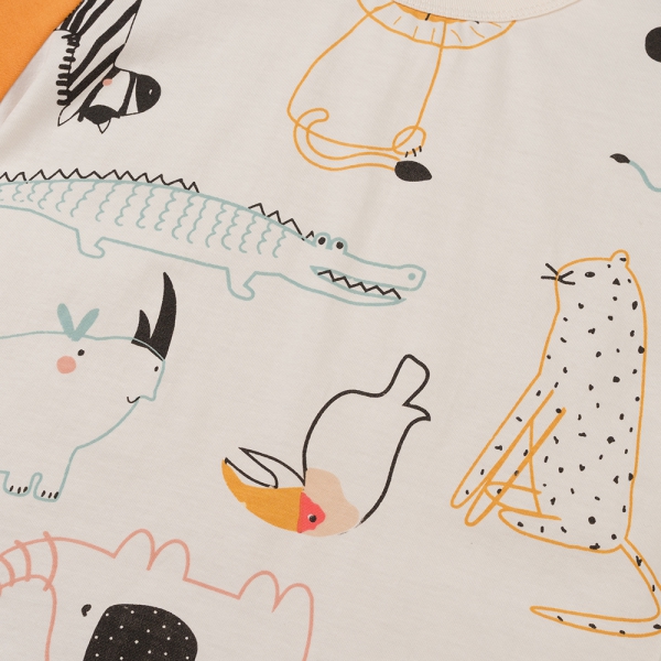 Bộ bé trai ngắn Animo Easy HN0425006 (1-4Y,Kem-vàng,TT04)