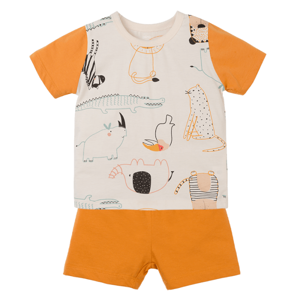 Bộ bé trai ngắn Animo Easy HN0425006 (1-4Y,Kem-vàng,TT04)