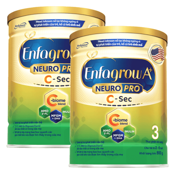 Combo 2 Sữa Enfagrow A+ NeuroPro 3 C-Sec 800g (2-6 tuổi)