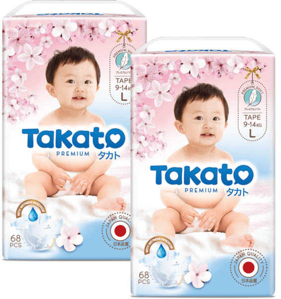 Combo 2 Tã dán Takato siêu mềm mại (L, 68 miếng)