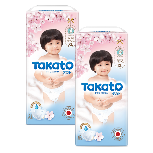 Combo 2 Tã dán Takato siêu mềm mại (XL, 62 miếng)