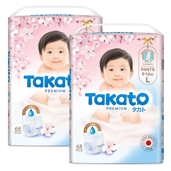 Combo 2 Tã quần Takato siêu mềm mại (L, 68 miếng)