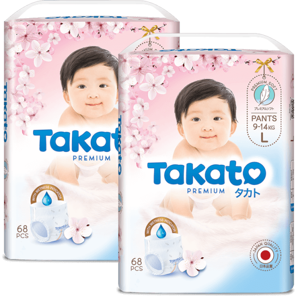 Combo 2 Tã quần Takato siêu mềm mại (L, 68 miếng)