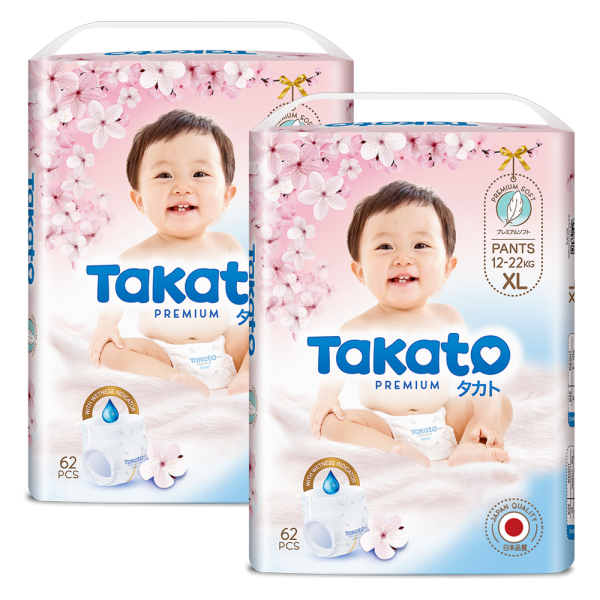 Combo 2 Tã quần Takato siêu mềm mại (XL, 62 miếng)