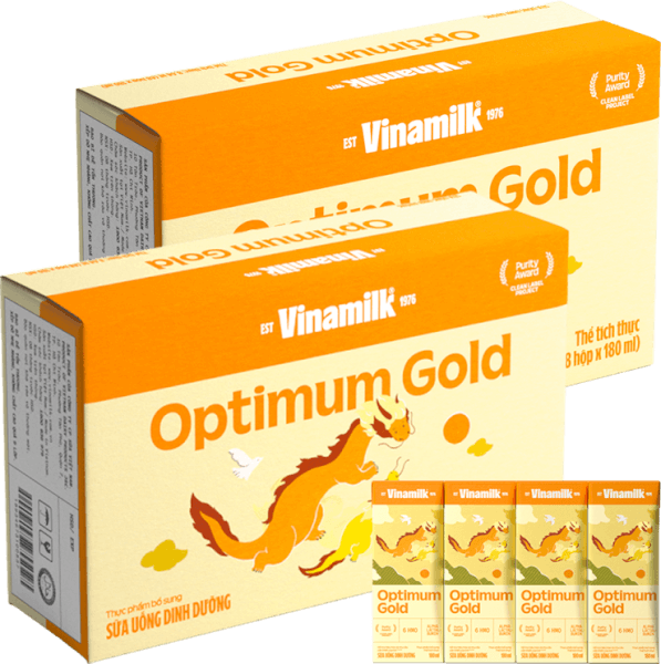 Combo 2 thùng Sữa uống dinh dưỡng Optimum Gold 180ml (Lốc 4 hộp) new