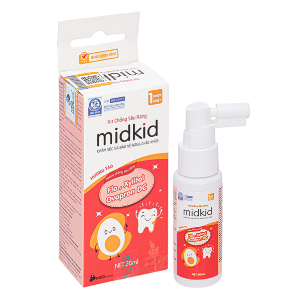 Xịt chống sâu răng Midkid hương táo 20mL