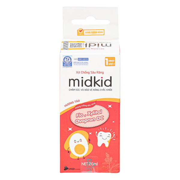 Xịt chống sâu răng Midkid hương táo 20mL