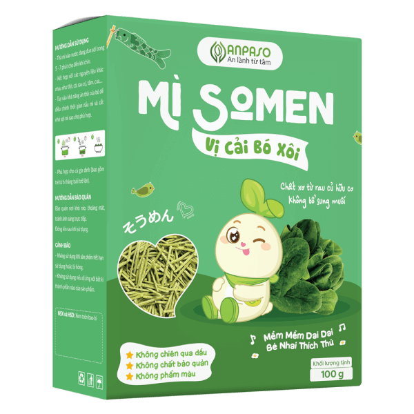 Mì Somen ăn dặm vị cải bó xôi Anpaso 100g