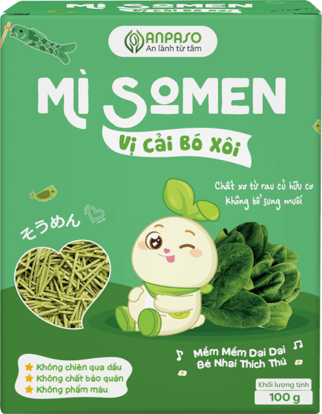 Mì Somen ăn dặm vị cải bó xôi Anpaso 100g