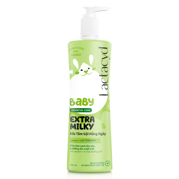 Sữa tắm gội Lactacyd Baby Extra Milky 500ml (Giao mẫu ngẫu nhiên)