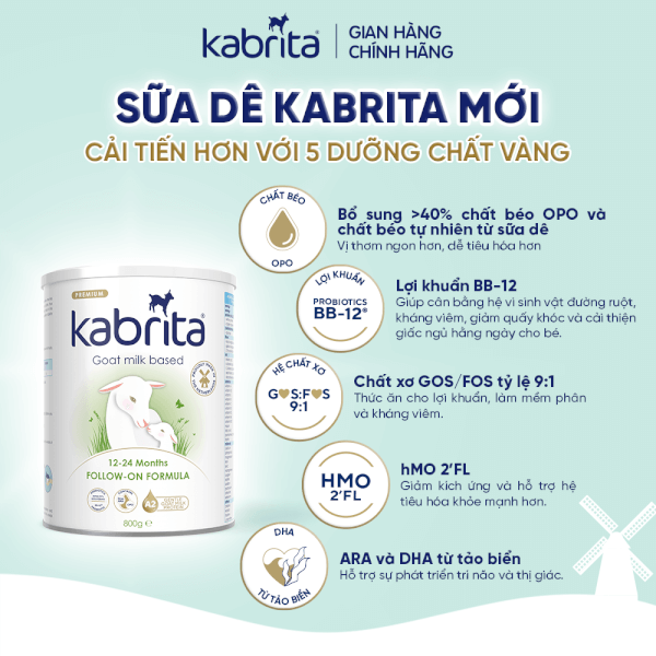 Sữa dê Kabrita Số 2 800g (1-2 tuổi)