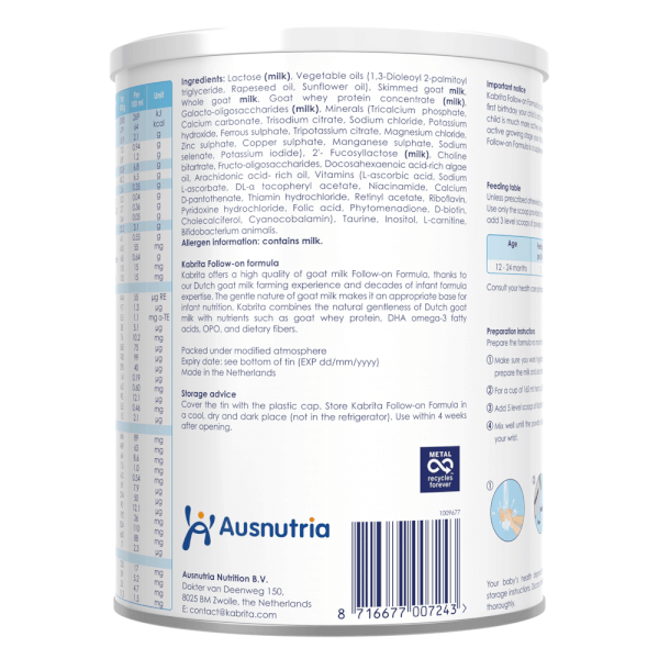 Sữa dê Kabrita Số 2 800g (1-2 tuổi)