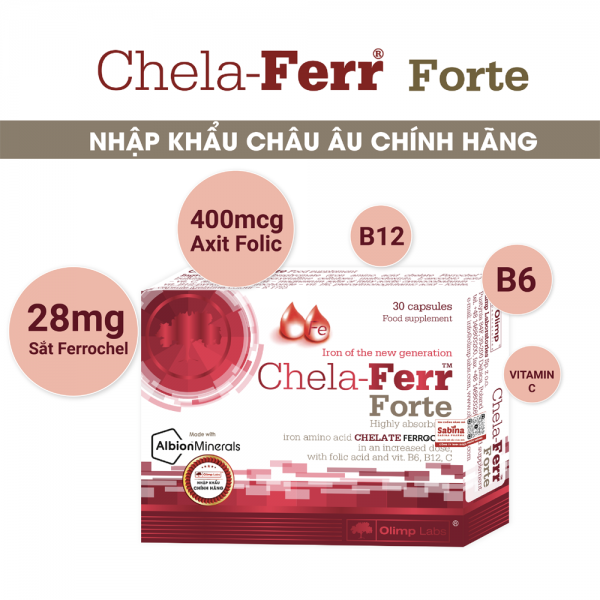 Combo 2 Thực phẩm bảo vệ sức khỏe Chela - Ferr Forte