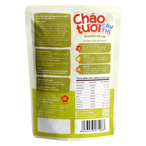 Cháo tươi ếch đậu hà lan Cây Thị (Giao bao bì ngẫu nhiên)