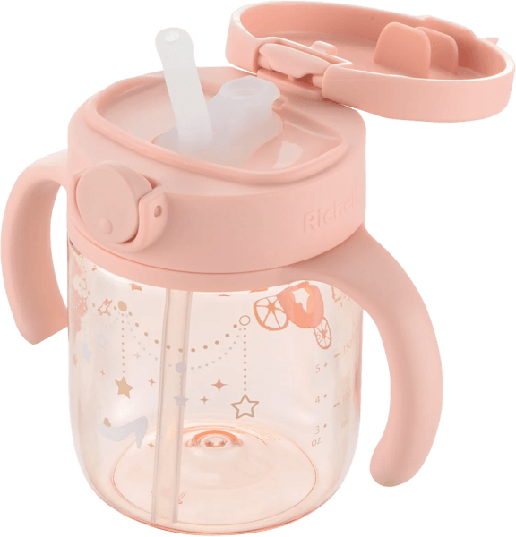 Bình ống hút Axstars 200ml Richell (Hồng, RC20443)