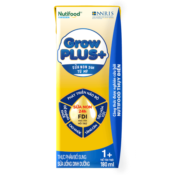 Combo 2 thùng Sữa GrowPLUS+ Sữa non Vàng 1+ 180ml (lốc 4 hộp)